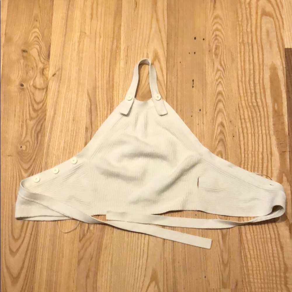 Helmet Lang cotton halter open back top